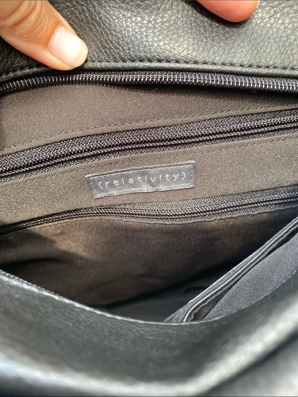 Relativity Black Leather Hobo Shoulder Bag